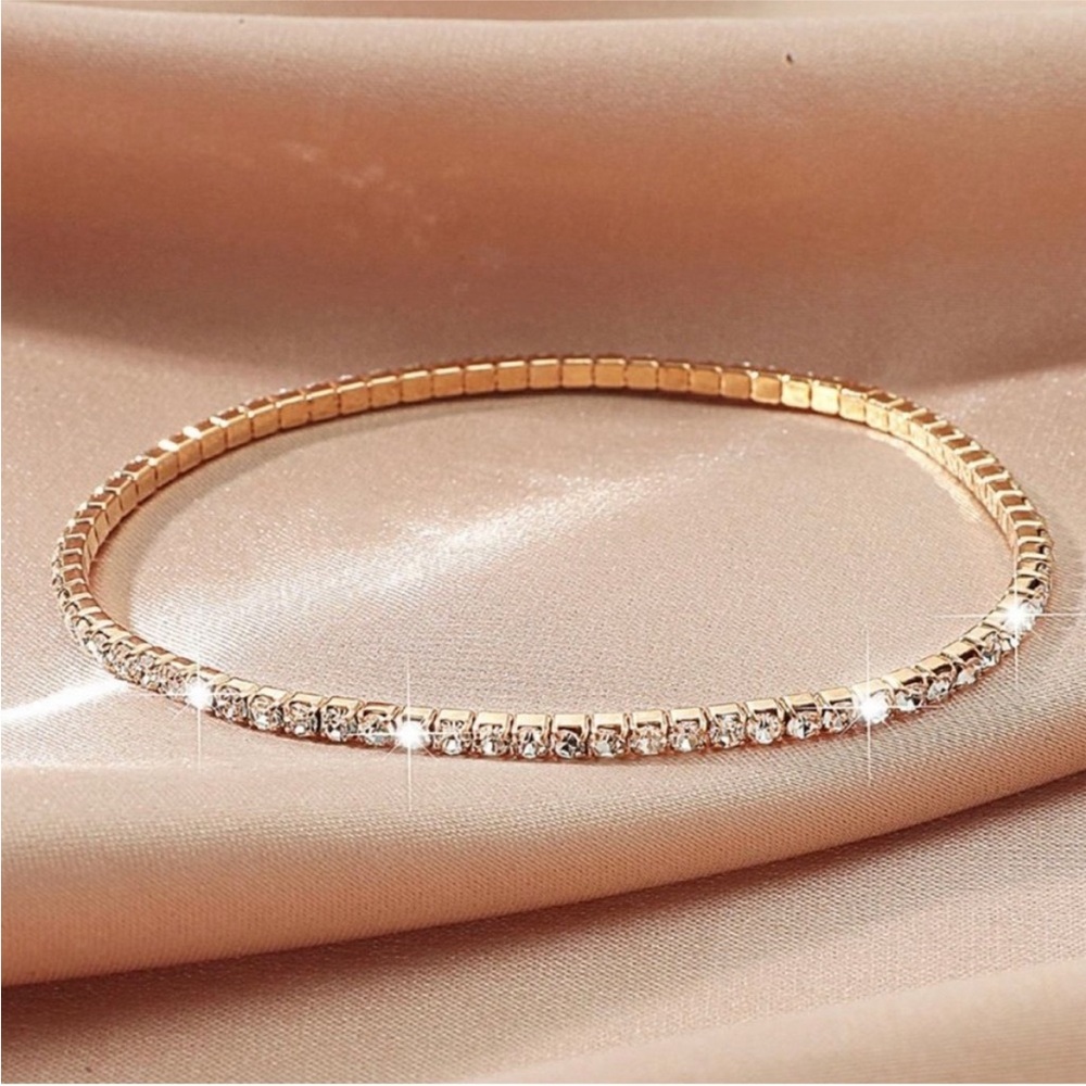 Rhinestone Geometric Stretch Bracelet
